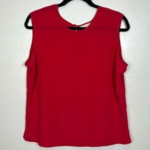 Field Manor Modern Classics Vintage Silk Sleeveless Blouse Top In Red Size XL